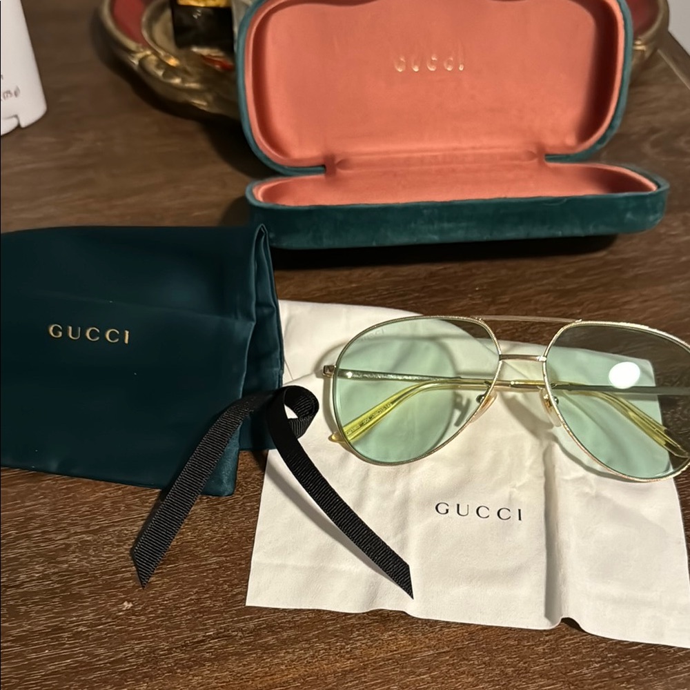 Gucci Gold Round Lens Glasses
